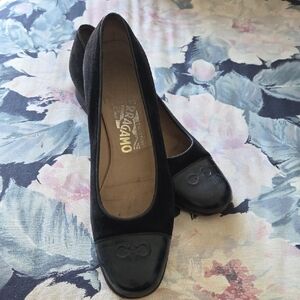 Salvatore Ferragamo Black Nubuck Shoe 8AA Narrow